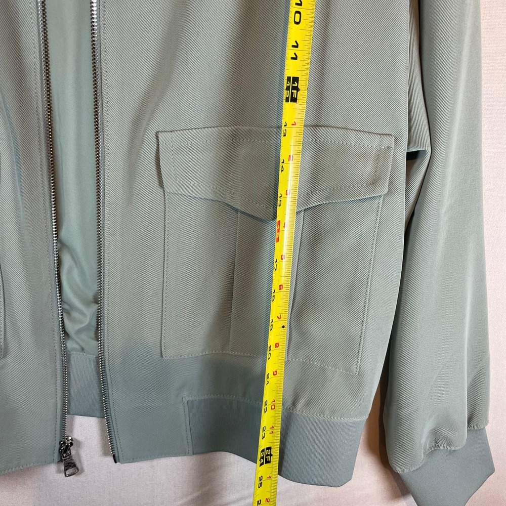 EXPRESS Women's Green Bomber Jacket Utility Cargo Pockets Full Zip - Size M - Picture 7 of 8